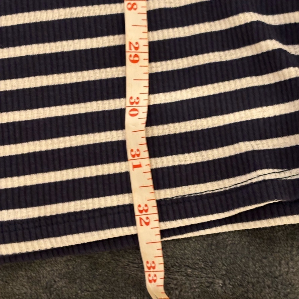 Umgee Navy and Yellow Striped Mini Dress - Picture 4 of 7